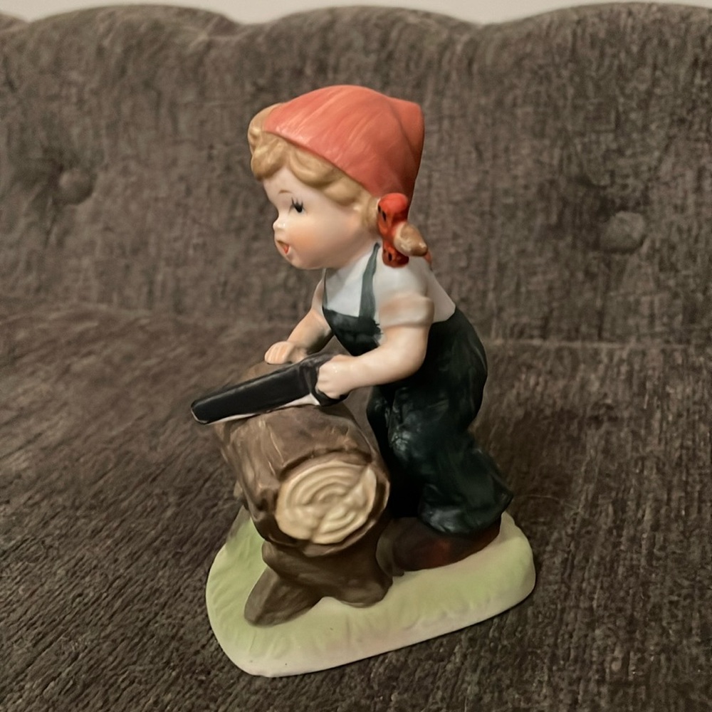 Rare Flambro Collector's Choice Series - Girl with a saw